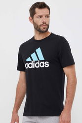 Adidas Tricou Din Bumbac Culoarea Negru, Cu Imprimeu Bărbaţi, Model Print