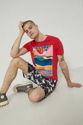 Medicine Tricou Din Bumbac Culoarea Rosu, Cu Imprimeu Bărbaţi, Model Print