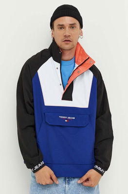 Tommy Jeans Geaca Barbati, Culoarea Albastru Marin, De Tranzitie, Oversize Bărbaţi Bleumarin