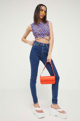 Tommy Jeans Jeansi Femei, Culoarea Albastru Marin Dama Bleumarin