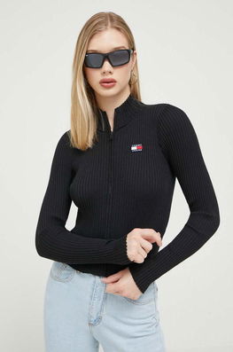 Tommy Jeans Pulover Femei, Culoarea Negru, Light Dama