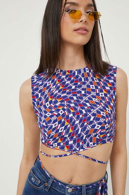 Tommy Jeans Top Femei, Culoarea Albastru Marin Dama Bleumarin