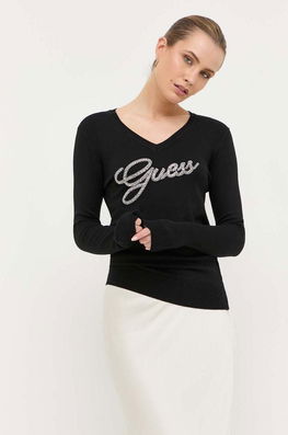 Guess Pulover De Lana Femei, Culoarea Negru Dama