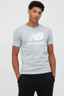 Tricou MT01575AG New Balance Bărbaţi Gri, Bumbac, Model Print