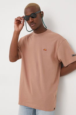 Ellesse Tricou Din Bumbac Culoarea Maro, Neted Bărbaţi