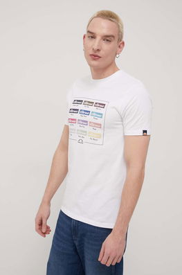 Ellesse Tricou Din Bumbac Culoarea Alb, Cu Imprimeu Bărbaţi, Model Print