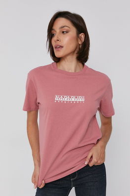 Napapijri Tricou Din Bumbac Culoarea Roz Dama, Model Print