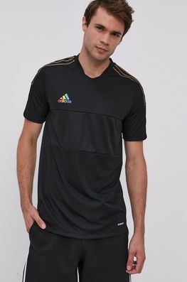 Adidas Performance Tricou GS4721 Bărbați, Culoarea Negru, Cu Imprimeu Bărbaţi