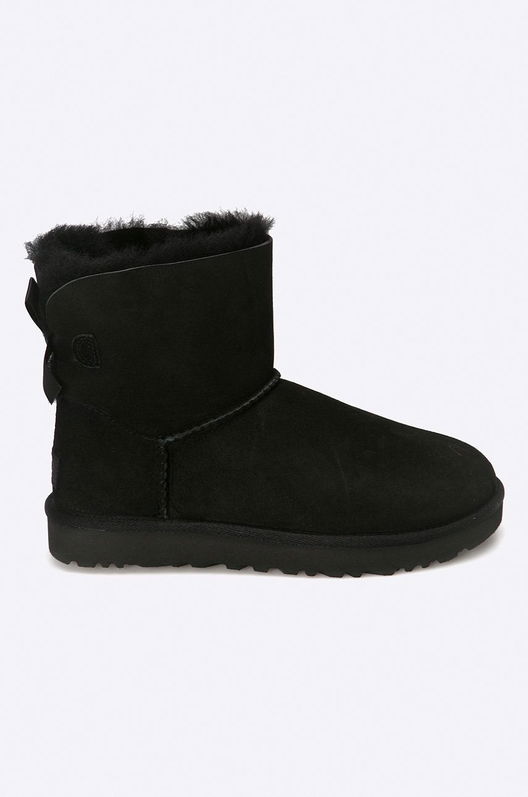 Pantofi Mini Bailey Bow II Ugg Dama Negru, Piele Intoarsa, Toc Plat