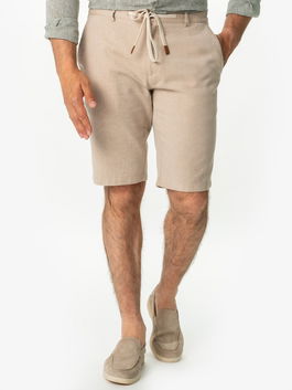 Pantaloni Scurti De In Natural Elastici Crem Barbati Vara BMan173