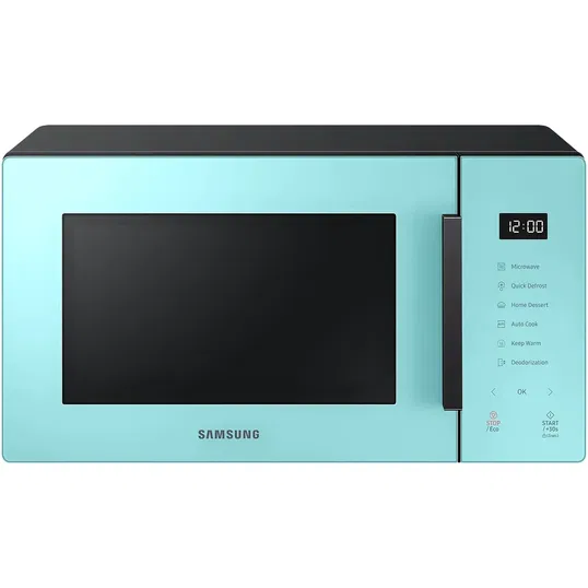 Cuptor cu microunde Samsung Bespoke MS23T5018AN/EE, 23 l, 800 W, Afisaj LED, Dezghetare rapida, Pastrare la cald, Interior ceramic, 6 trepte de putere, Functie deserturi, Mod Eco, Verde