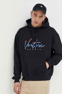 Vertere Berlin Bluza Culoarea Negru, Cu Glugă, Cu Imprimeu Dama