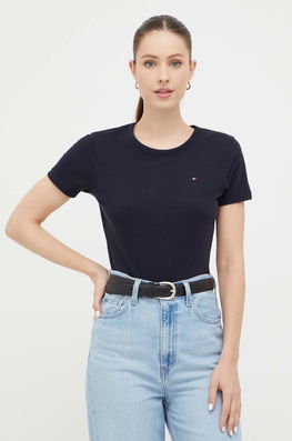 Tommy Hilfiger Tricou Din Bumbac Culoarea Albastru Marin Dama Bleumarin