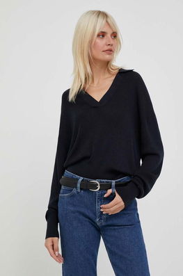 Tommy Hilfiger Pulover Din Amestec De Mătase Culoarea Albastru Marin, Light Dama Bleumarin