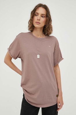 Star Raw Tricou Din Bumbac Culoarea Maro G-Star Raw Dama Roz