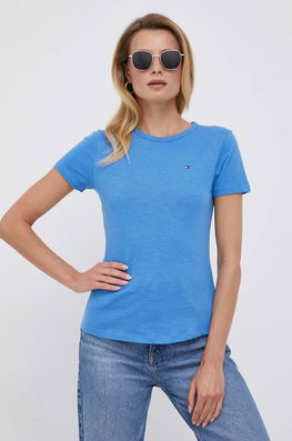 Tommy Hilfiger Tricou Din Bumbac Dama Albastru