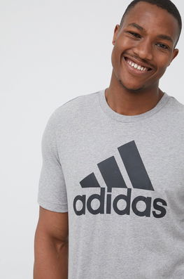 Adidas Tricou Din Bumbac GK9123 Culoarea Gri, Melanj Bărbaţi