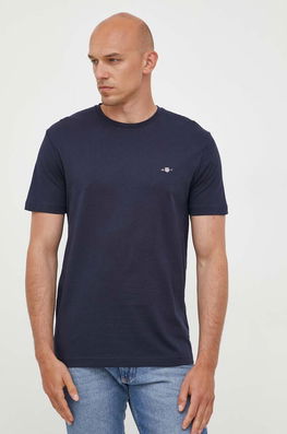 Gant Tricou Din Bumbac Culoarea Albastru Marin, Neted Bărbaţi Bleumarin