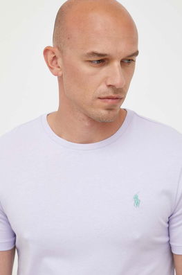 Polo Ralph Lauren Tricou Din Bumbac Culoarea Violet, Neted Bărbaţi