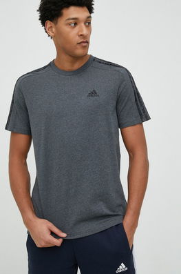 Adidas Tricou Din Bumbac Culoarea Gri, Melanj Bărbaţi