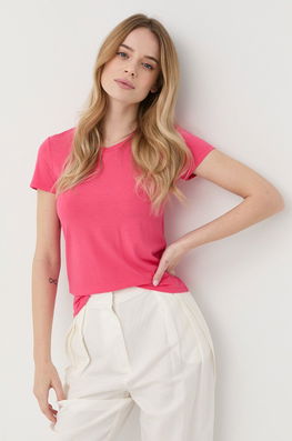Patrizia Pepe Tricou Femei, Culoarea Roz Dama, Model Imprimeu