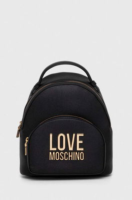 Love Moschino Rucsac Femei, Culoarea Negru, Mic, Cu Imprimeu Dama, Imitatie De Piele