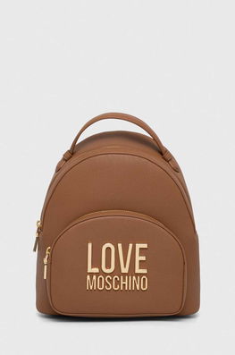 Love Moschino Rucsac Femei, Culoarea Maro, Mic, Cu Imprimeu Dama, Imitatie De Piele