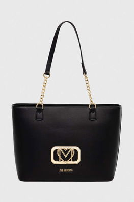 Love Moschino Poseta Culoarea Negru Dama, Imitatie De Piele