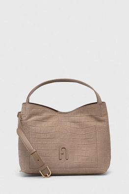 Furla Geanta De Mana Din Piele Intoarsa Culoarea Bej Dama