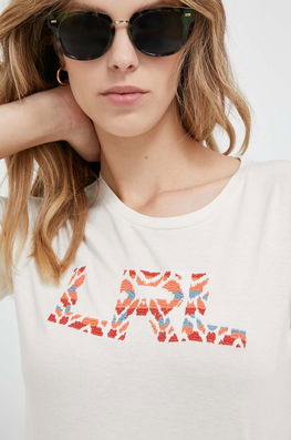 Lauren Ralph Lauren Tricou Femei, Culoarea Bej Dama, Model Imprimeu