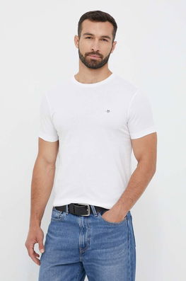 Gant Tricou Din Bumbac Culoarea Alb, Neted Bărbaţi