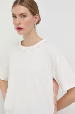 Liu Jo Tricou Femei, Culoarea Alb Dama, Cu Elastan, Model Imprimeu