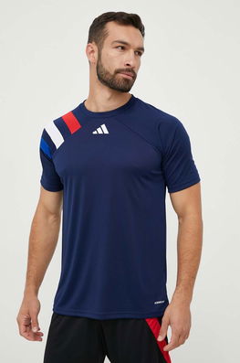 Adidas Performance Tricou De Antrenament Fortore 23 Culoarea Albastru Marin, Modelator Bărbaţi Bleumarin