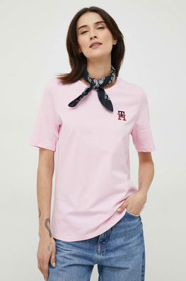 Tommy Hilfiger Tricou Din Bumbac Culoarea Roz Dama