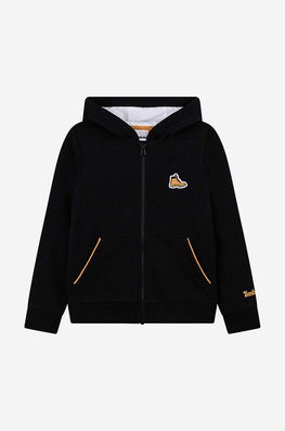 Timberland Bluza Copii Cardigan Suit Culoarea Negru, Cu Glugă, Neted