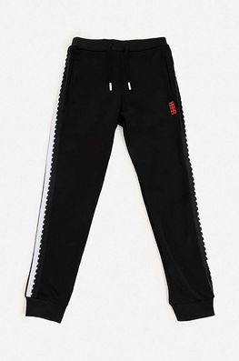 Lego Pantaloni De Trening Pentru Copii Culoarea Negru, Cu Imprimeu, Spodnie Lego Wear Sweatpants 11010402 568, Tricotaj