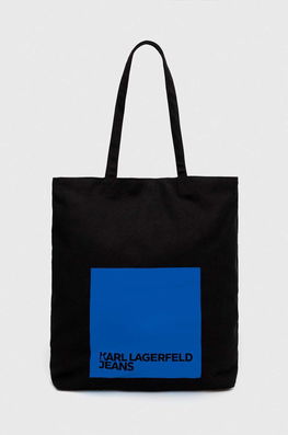 Karl Lagerfeld Jeans Poseta Culoarea Negru Dama, Textil, Model Print