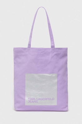 Karl Lagerfeld Jeans Poseta Culoarea Violet Dama, Textil, Model Print