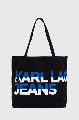 Karl Lagerfeld Jeans Poseta Culoarea Negru Dama, Textil, Model Print