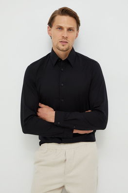Drykorn Camasa Barbati, Culoarea Negru, Cu Guler Clasic, Regular Bărbaţi, Cu Elastan, Casual