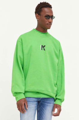Karl Lagerfeld Jeans Bluza Barbati, Culoarea Verde, Cu Imprimeu Bărbaţi, Model Print