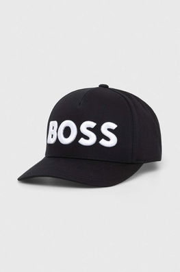 BOSS șapcă De Baseball Din Bumbac Culoarea Negru, Cu Imprimeu Bărbaţi