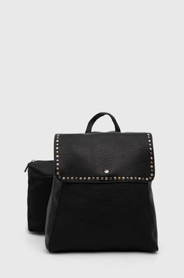Answear Lab Rucsac Femei, Culoarea Negru, Mic, Cu Imprimeu Dama, Imitatie De Piele