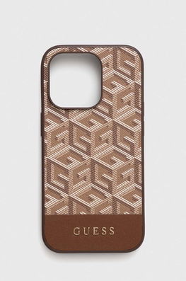 Guess Husă Pentru Telefon IPhone 14 Pro 6.1" Culoarea Maro Dama
