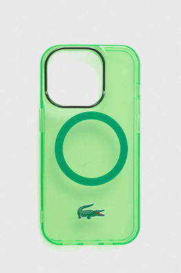Lacoste Husă Pentru Telefon IPhone 14 Pro 6,1" Culoarea Verde Dama, Model Print