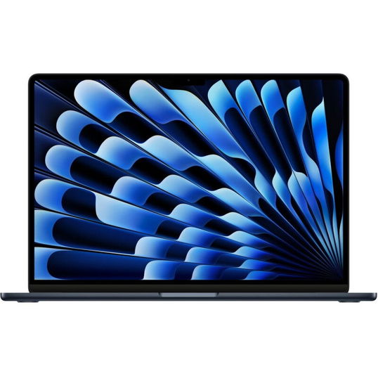 Laptop Apple MacBook Air 15 cu procesor Apple M2, 8 nuclee CPU si 10 nuclee GPU, 8GB, 256GB SSD, Midnight, INT KB