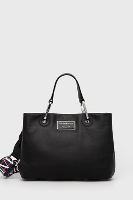 Emporio Armani Poseta De Piele Culoarea Negru Dama, Model Imprimeu