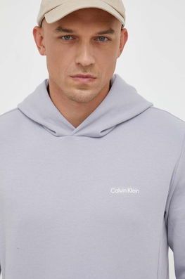 Calvin Klein Bluza Barbati, Culoarea Gri, Cu Glugă, Neted Bărbaţi