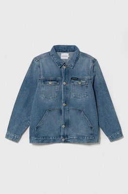 Calvin Klein Jeans Geaca De Blugi Din Bumbac Copii Albastru
