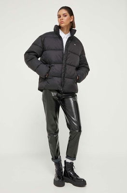 Tommy Jeans Geaca Femei, Culoarea Negru, De Iarna Dama